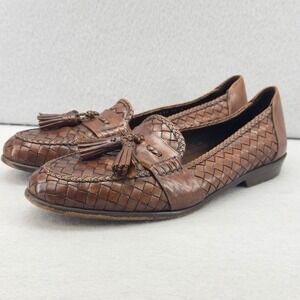 Vintage Made in Italy Bragano Cole Haan Woven Leather Tassel Dress Shoes Size 10